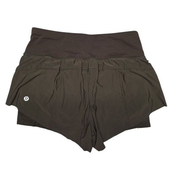 Lululemon Athletica Squad Goal Shorts Workout Green Layers Womens 4 Stretch - Picture 2 of 6